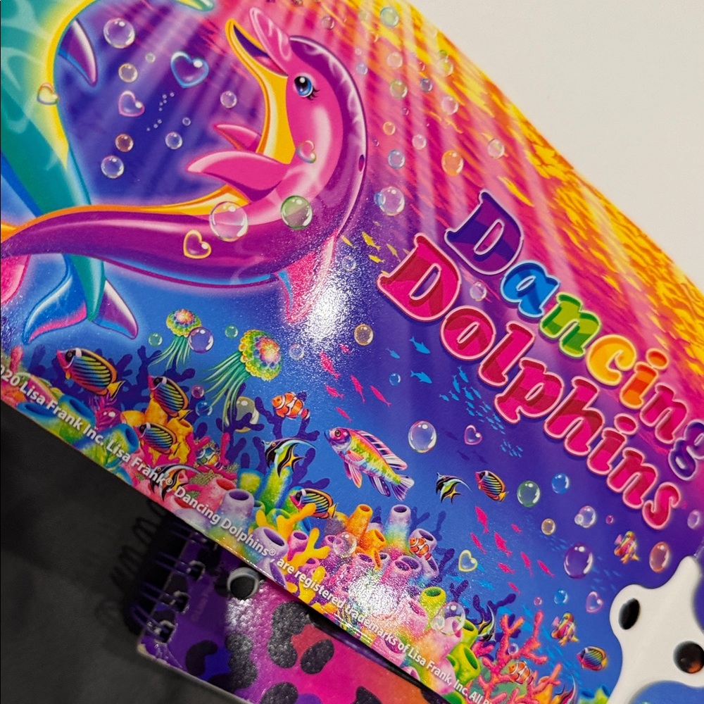 Lisa Frank Neon Rainbow Leopard Spiral Notebook n folders - Picture 6 of 8